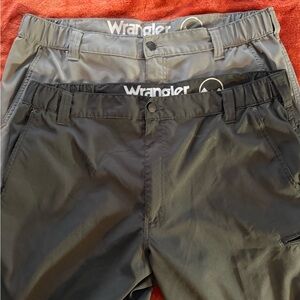Men’s Wranglers-  2 Pair Package Set, One Gray and OneBlack Cargo Shorts Size 38